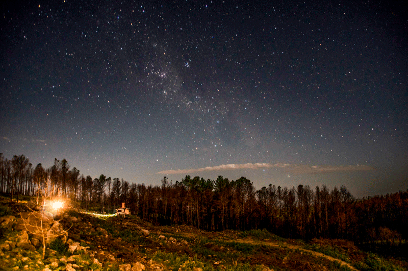 Fotografía Nocturna - Nubes y estrellas desde el planeta tierra