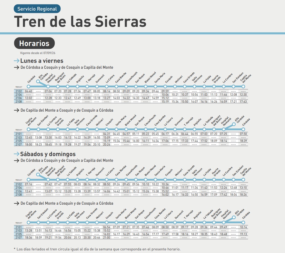 Horarios Tren